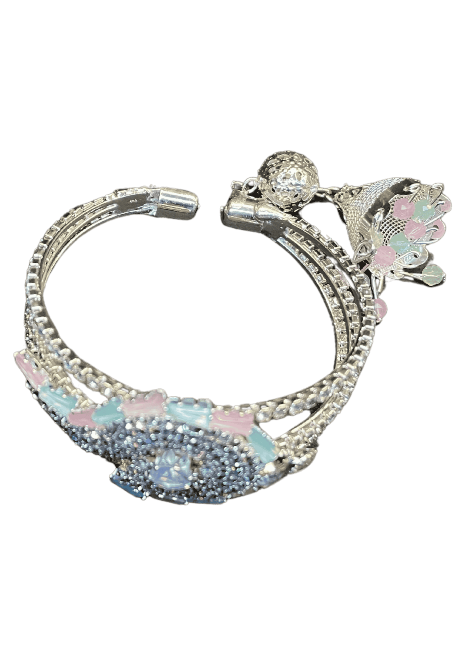 Pastel Stonework Silver Plated Bracelet